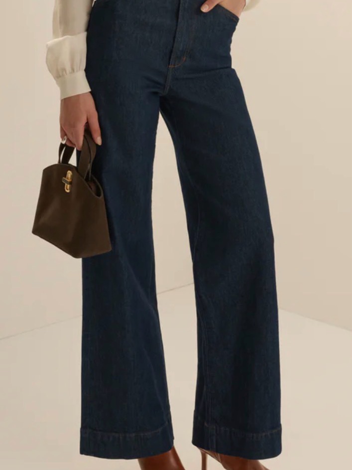 Favorite Daughter Mischa Super High Rise Wide Leg Dark Jeans Size 28